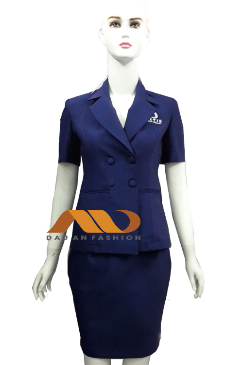 Đồng phục nhân viên thẩm mỹ viện – đồng phục áo vest màu xanh AS0030 