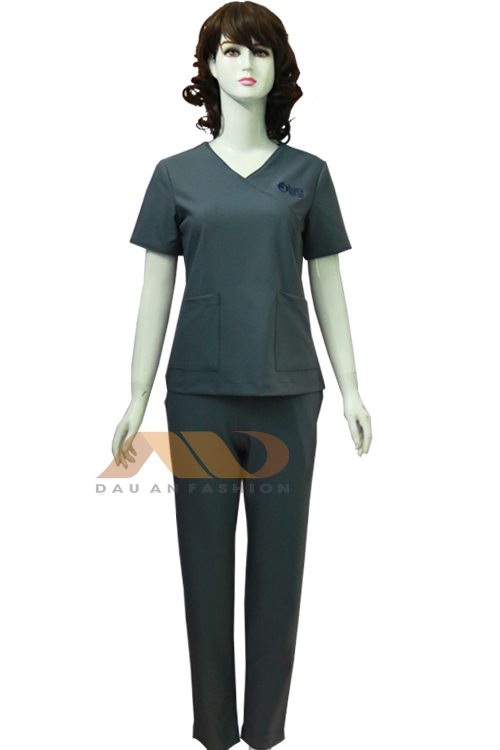 Đồng phục cho nhân viên thẩm mỹ viện đẹp, màu xám QS0064