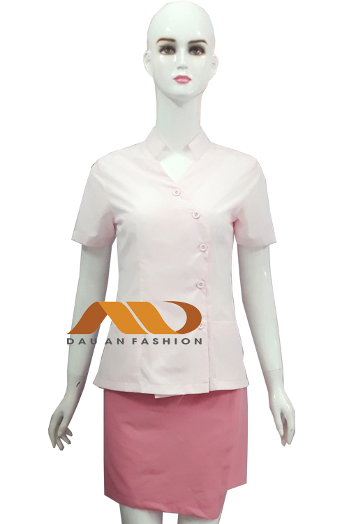 Đồng phục spa – đồng phục nhân viên spa đẹp màu hồng AS0034 