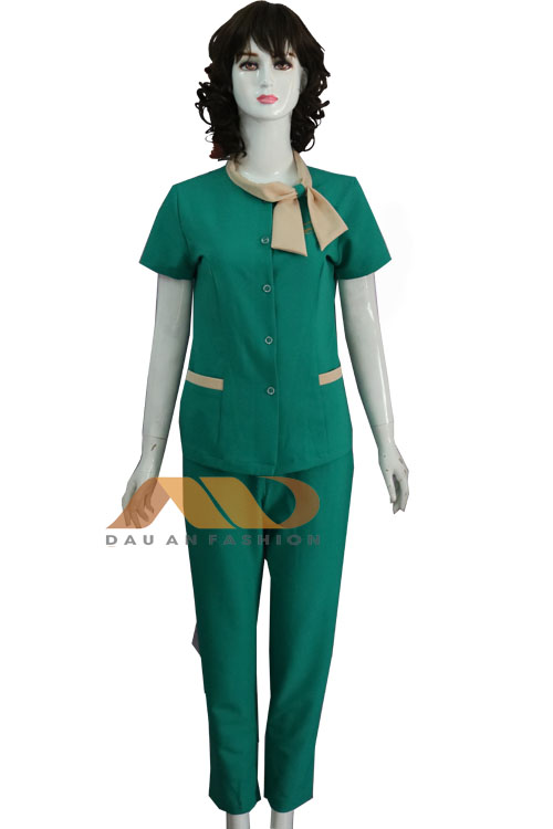 Đồng phục spa chính hãng màu xanh QS0084