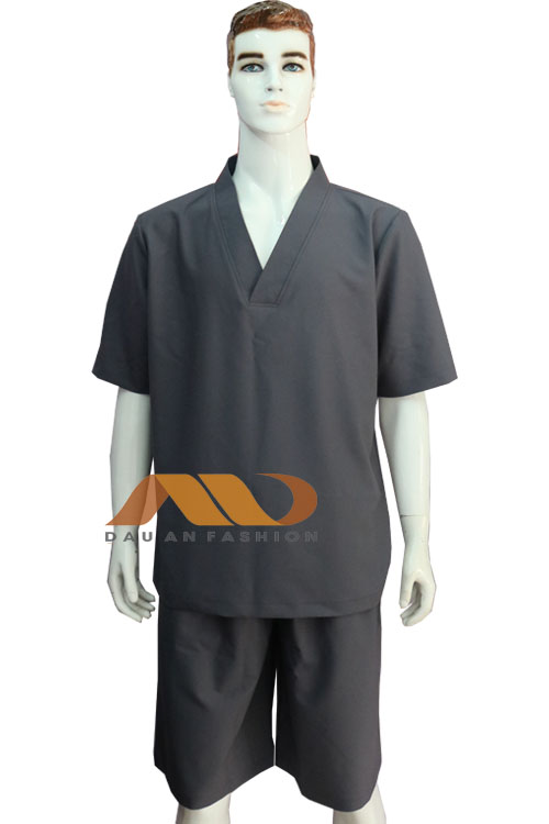 Đồng phục đồ lửng spa nam màu xám QS0080