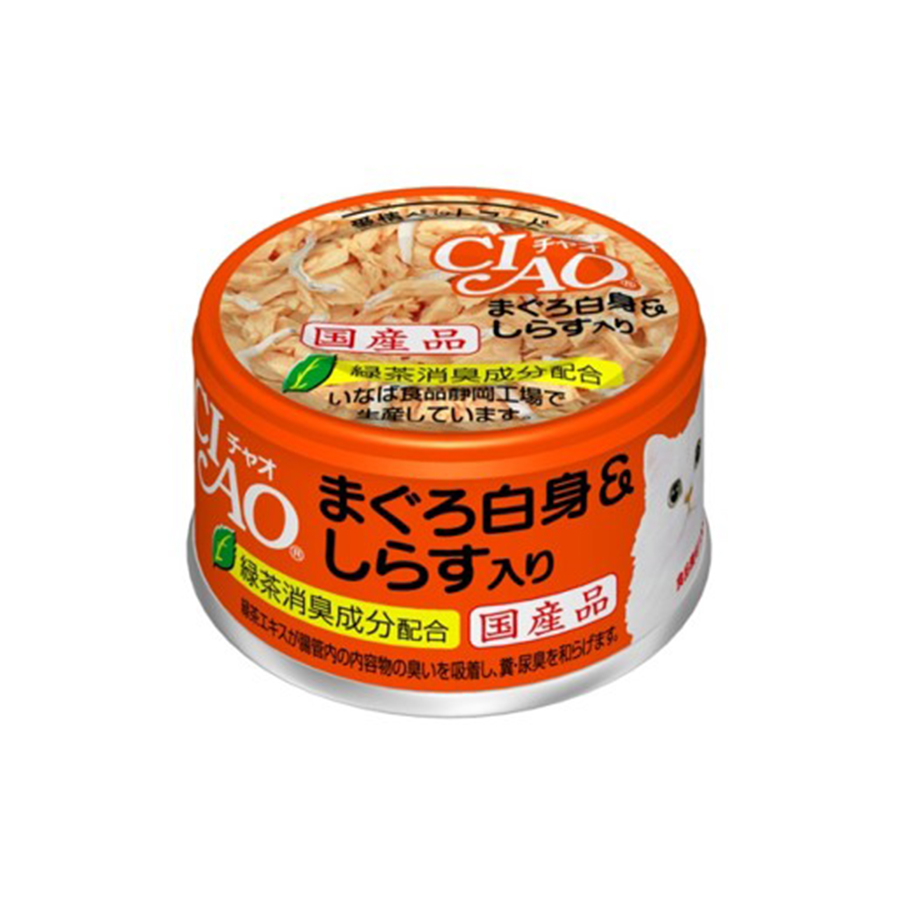 Thức ăn cho mèo CIAO lon cá ngừ và cá cơm