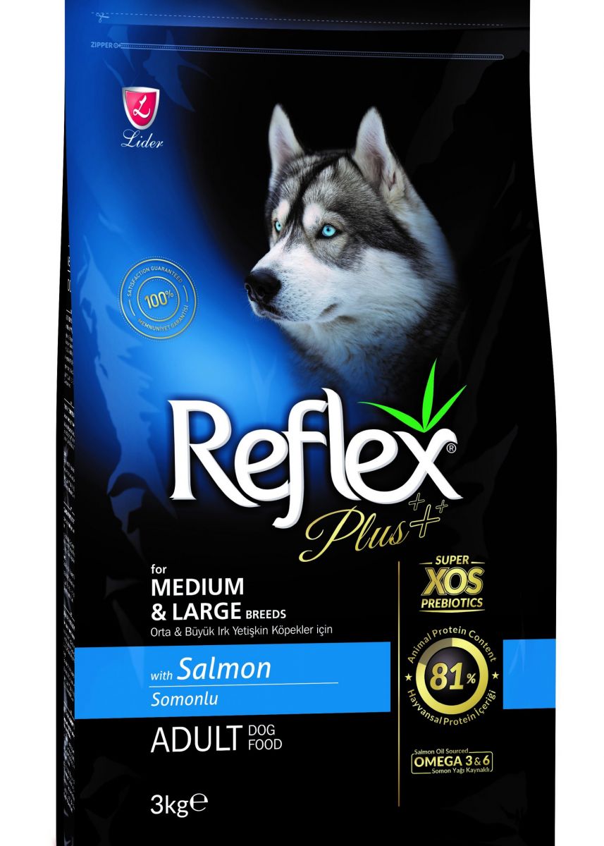 Thức ăn cho chó Reflex Plus Medium & Large Breed Adult Dog Food Salmon (3kg)