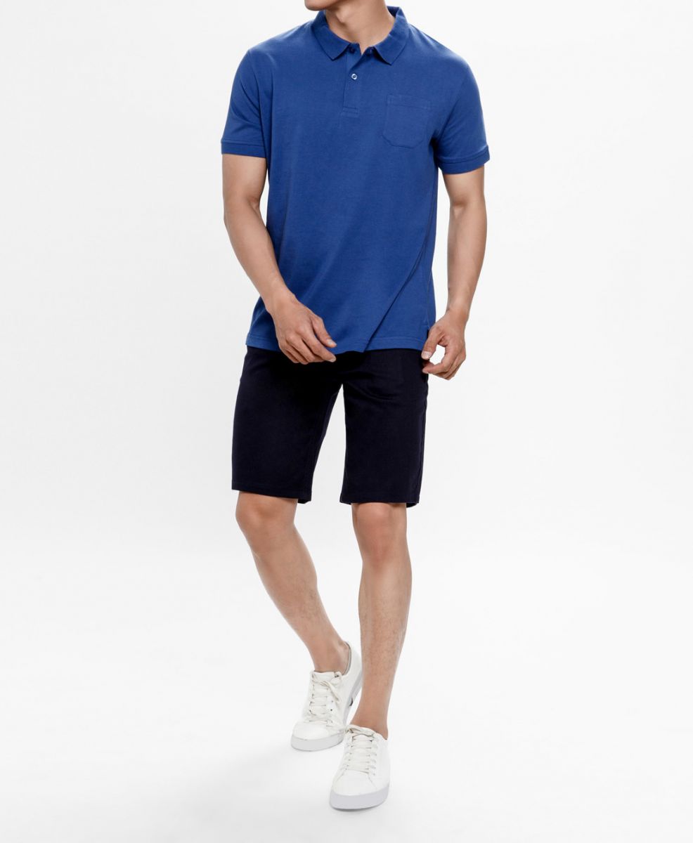 ÁO THUN POLO XANH dương TÚI NHỎ TRƯỚC NGỰC