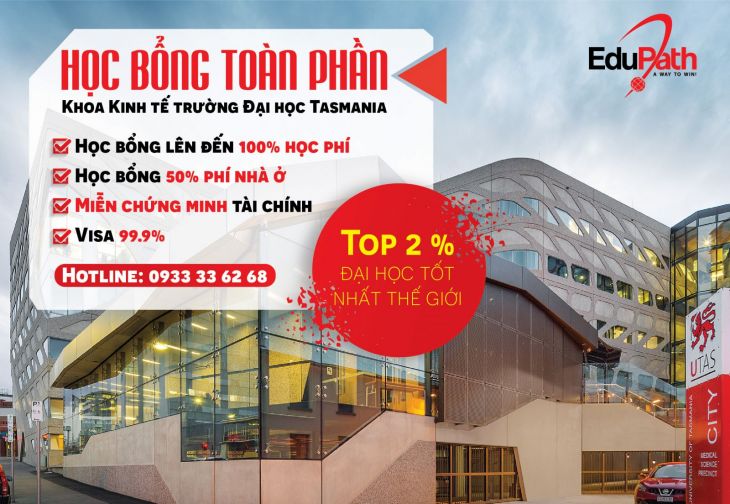 Học bổng 100% Du học Úc từ Khoa Kinh tế, Đại học Tasmania
