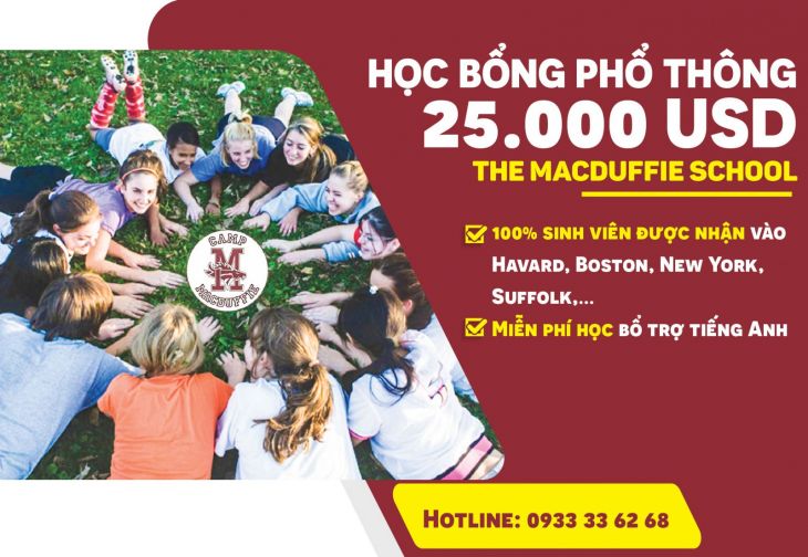 HỌC BỔNG LÊN ĐẾN 25,000 USD TRƯỜNG TRUNG HỌC MỸ THE MACDUFFIE