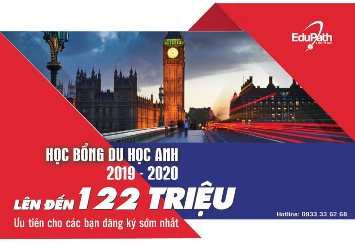 HỌC BỔNG DU HỌC ANH NĂM HỌC 2019 - 2020 LÊN ĐẾN 122 TRIỆU