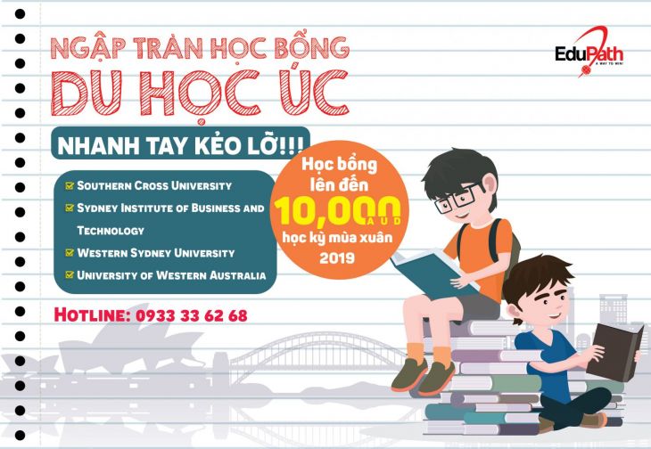 NGẬP TRÀN HỌC BỔNG DU HỌC ÚC HỌC KỲ MÙA XUÂN 2019
