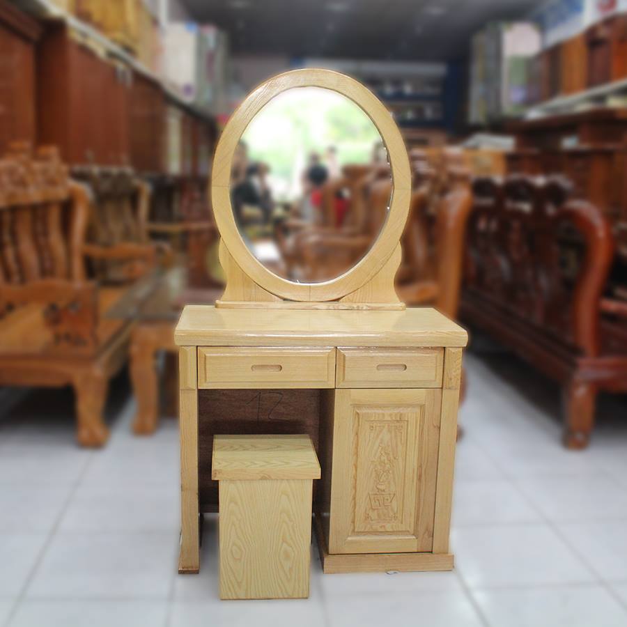 BÀN TRANG ĐIỂM GỖ SỒI 