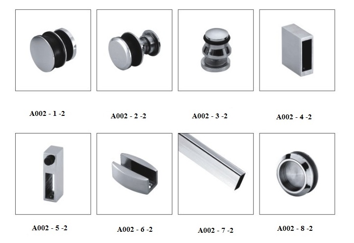 Bộ lùa láp phòng tắm kính A002