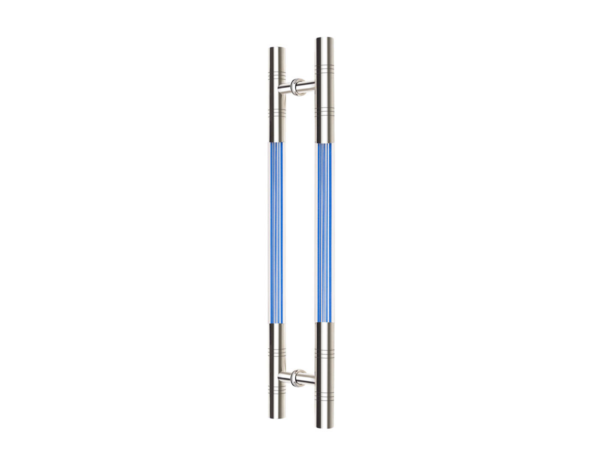 Tay cửa kính mica - sọc xanh