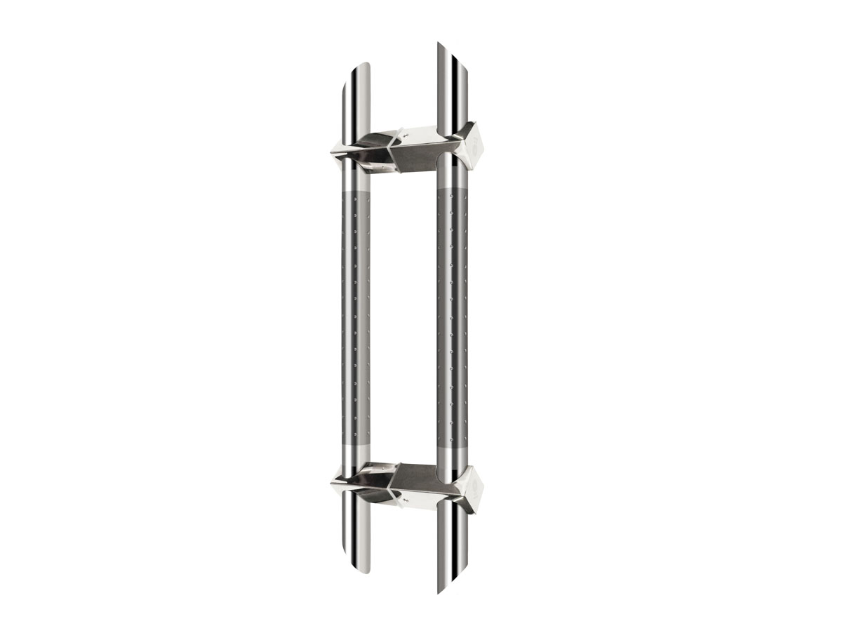 Tay cửa kính inox - vát chấm bi